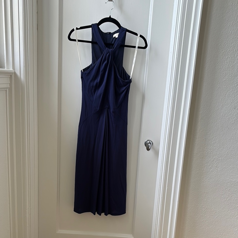 Shoshanna Blue Halter Sheath Cocktail Dress